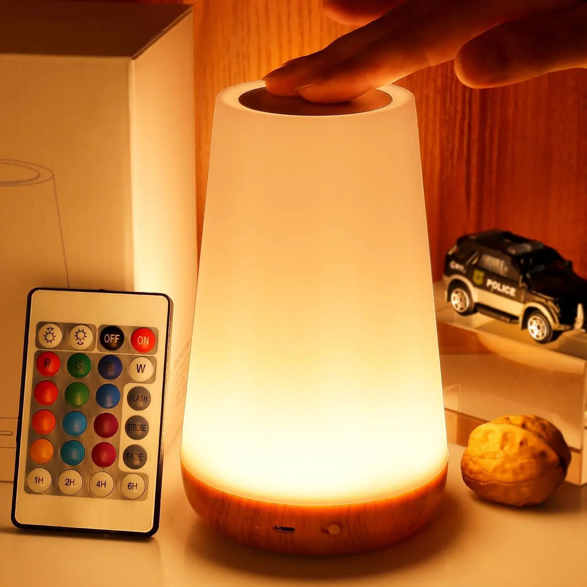 RGB-Nachtlampje met Afstandsbediening 13 Kleuren 5 Helderheidsniveaus Sfeerverlichting voor Slaapkamer
