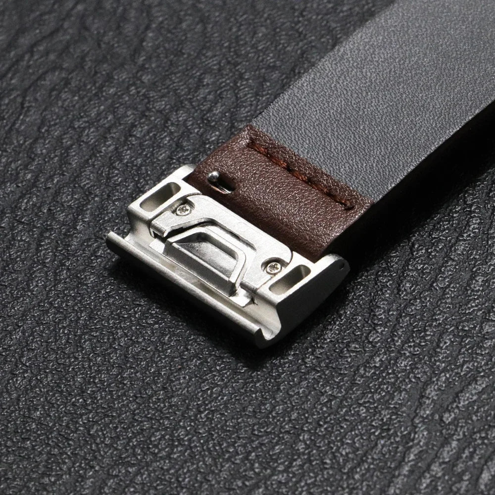 Leren Horlogeband met Snelsluiting 20mm 22mm 26mm Smartwatch Polsband Unisex Bruin Zwart Blauw Verstelbaar