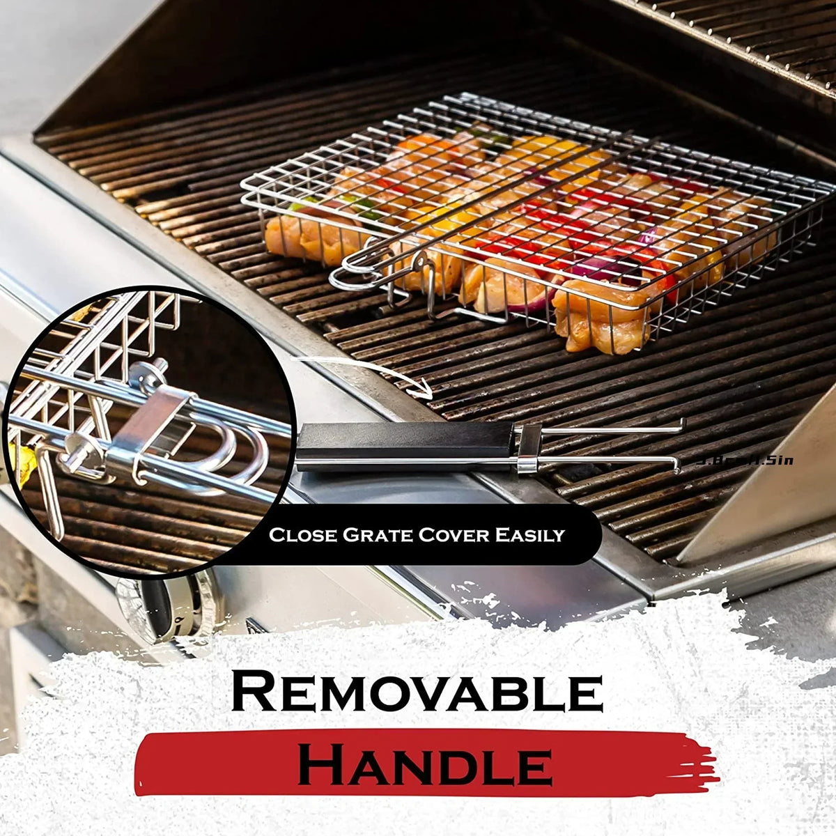Inklapbare Grillmand Roestvrij Staal Antiaanbak BBQ Groente Vlees Vis Camping Barbecue Houtskool Grill