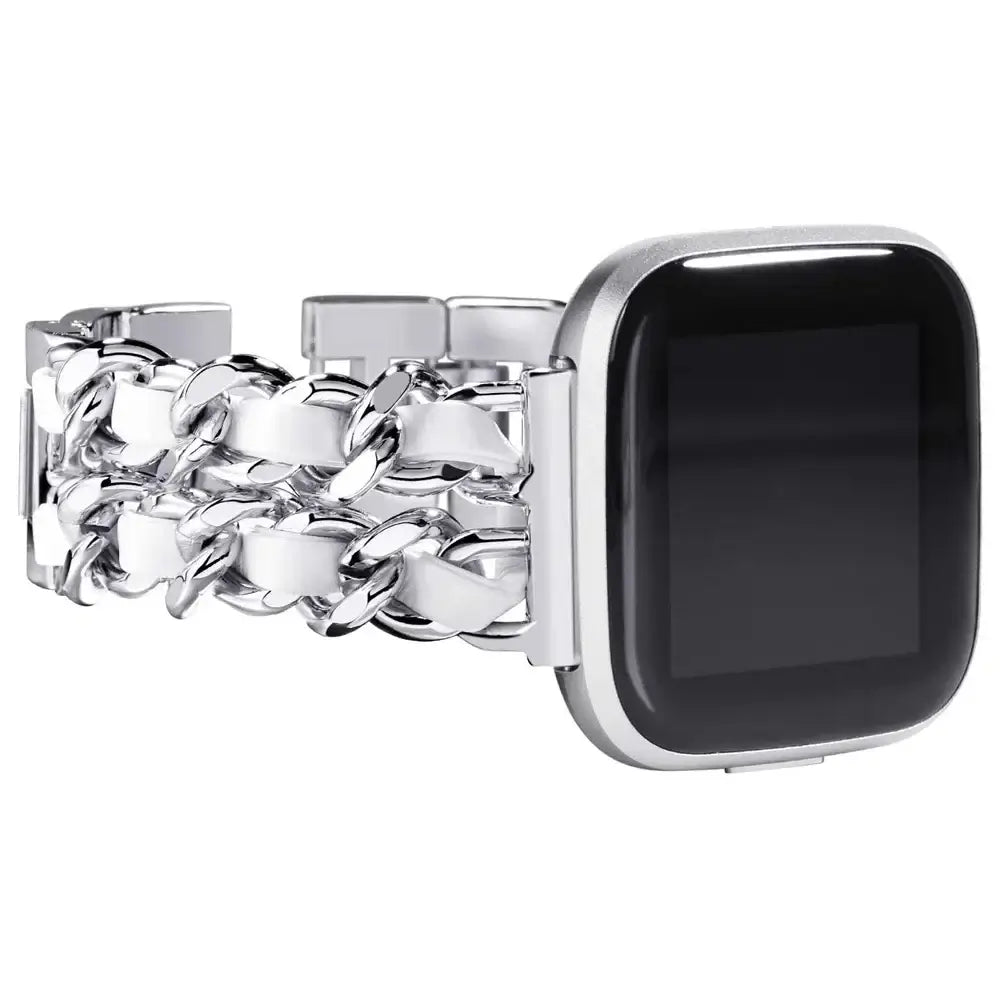 Leren Metalen Smartwatch Bandje met Verstelbare Sluiting Universeel Compatibel voor Fitness Sport Horloge