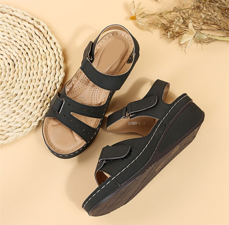 Dames Orthopedische Sandalen Klittenband Zacht Zomerschoeisel Antislip Ademend Verstelbaar Vrijetijdsschoenen