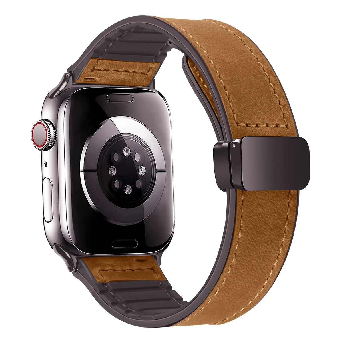 Magnetische Leren Smartwatch Band Echt Leder Verstelbare Polsband Waterbestendig Sportief Elegant Stijlvol