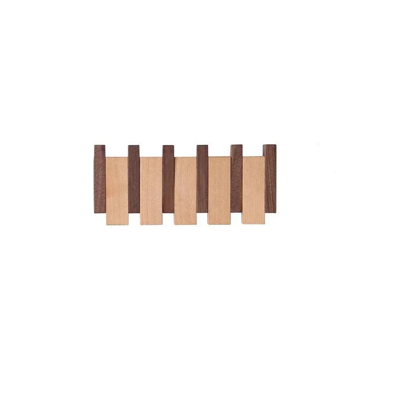 Magnetische Wandkapstok met Inklapbare Haken | 4-10 Haken | Hout