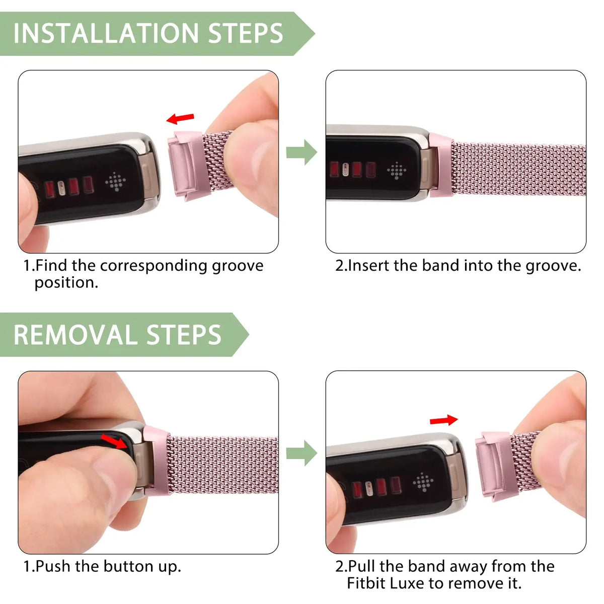 Magnetische Smartwatch Band RVS Mesh Verstelbaar Horloge Bandje Polsband voor Fitness Tracker Sporthorloge