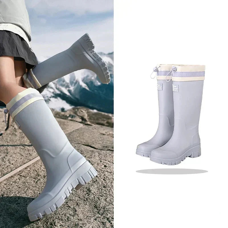 Waterdichte Regenlaarzen Dames Retro Antislip Herfstlaarzen Tuinlaarzen Wandellaarzen Outdoor Comfort