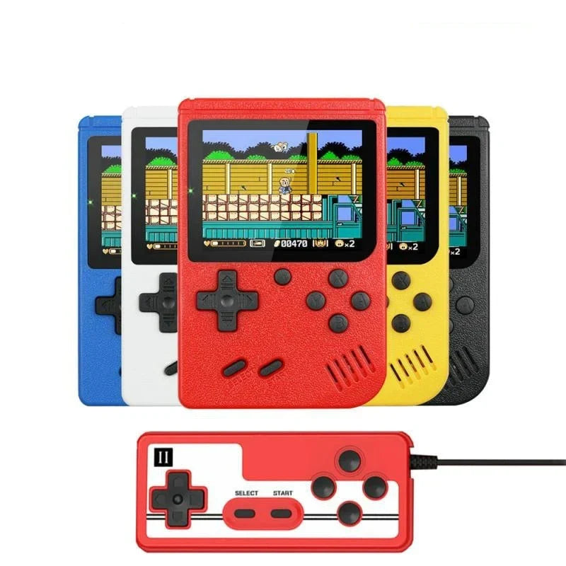 Retro Handheld Spelcomputer met 400 Klassieke Games - Oplaadbaar met TV-Aansluiting - 3 Inch Scherm - Zwart, Wit, Rood, Blauw, Geel