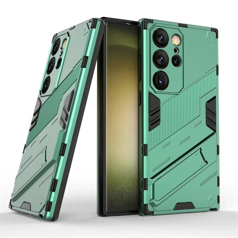 Schokbestendige Telefoonhoes Samsung Galaxy met Standaard Zwart Blauw Grijs Beschermhoes Smartphone Hoesje