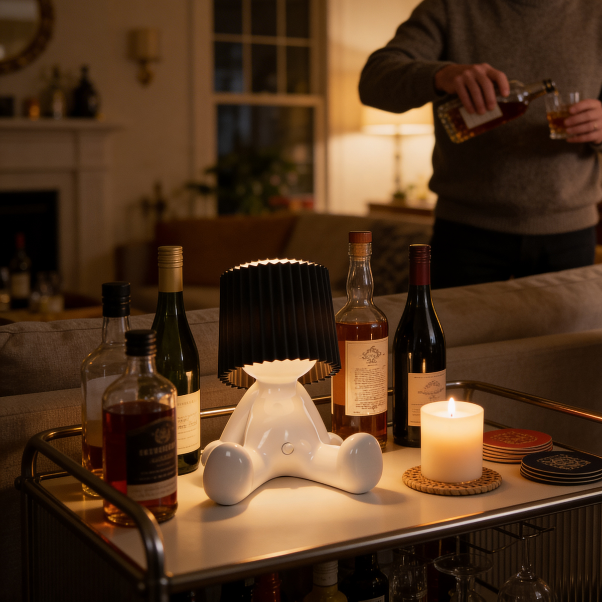 Zittende LED Tafellamp met Accu - Draadloos in 8 Kleuren