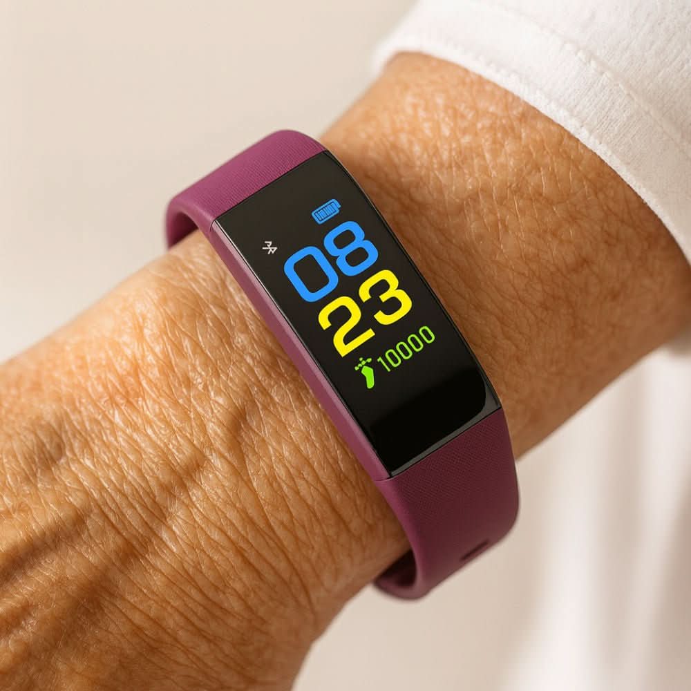 Smartwatch voor Senioren met Gezondheidsmeting Hartslagmeter Stappenteller Veiligheidsfuncties Dagelijks