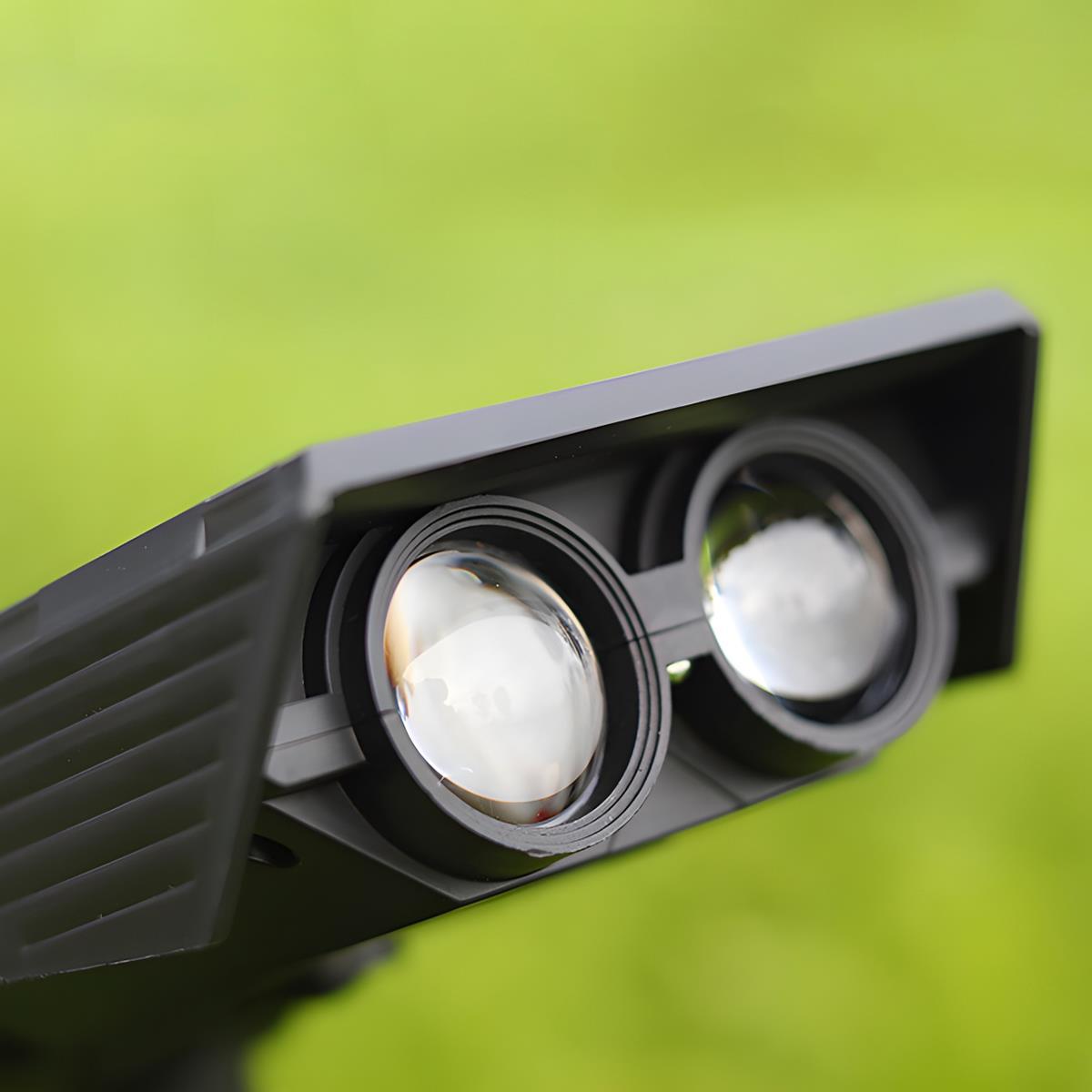 Solar Gevelspot LED Warmwit IP65 Verstelbare Zoomlens Draadloos voor Muur Oprit en Terras