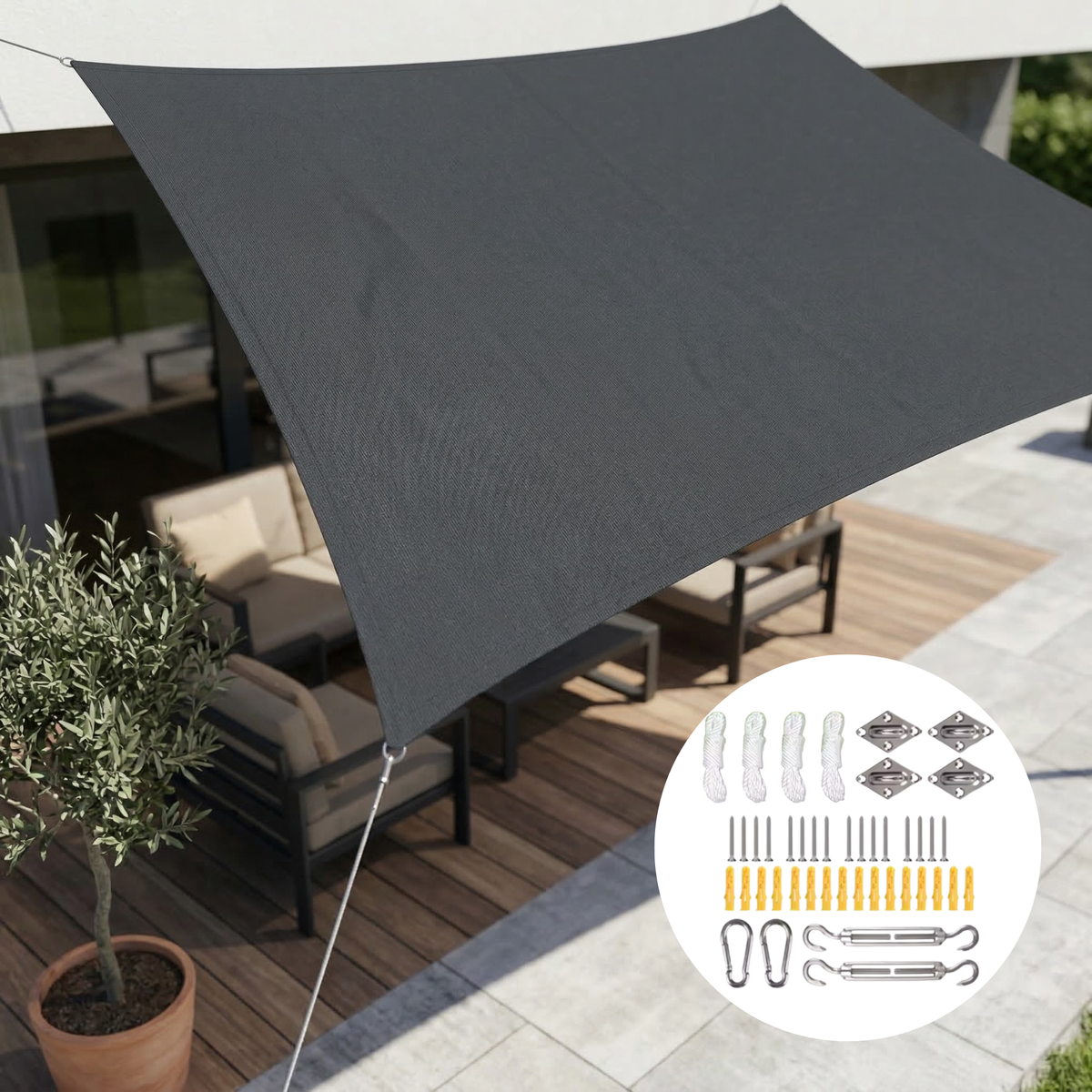 Schaduwdoek Balkon Klein Waterdicht Zonwering UV-Bescherming
