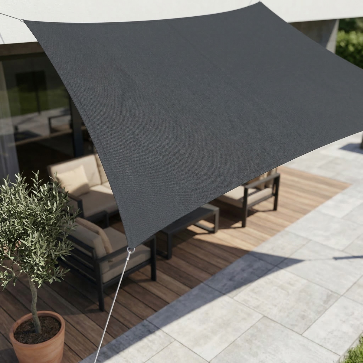 Waterdicht Rechthoekig Schaduwdoek UV-Bescherming Terras Tuin Balkon