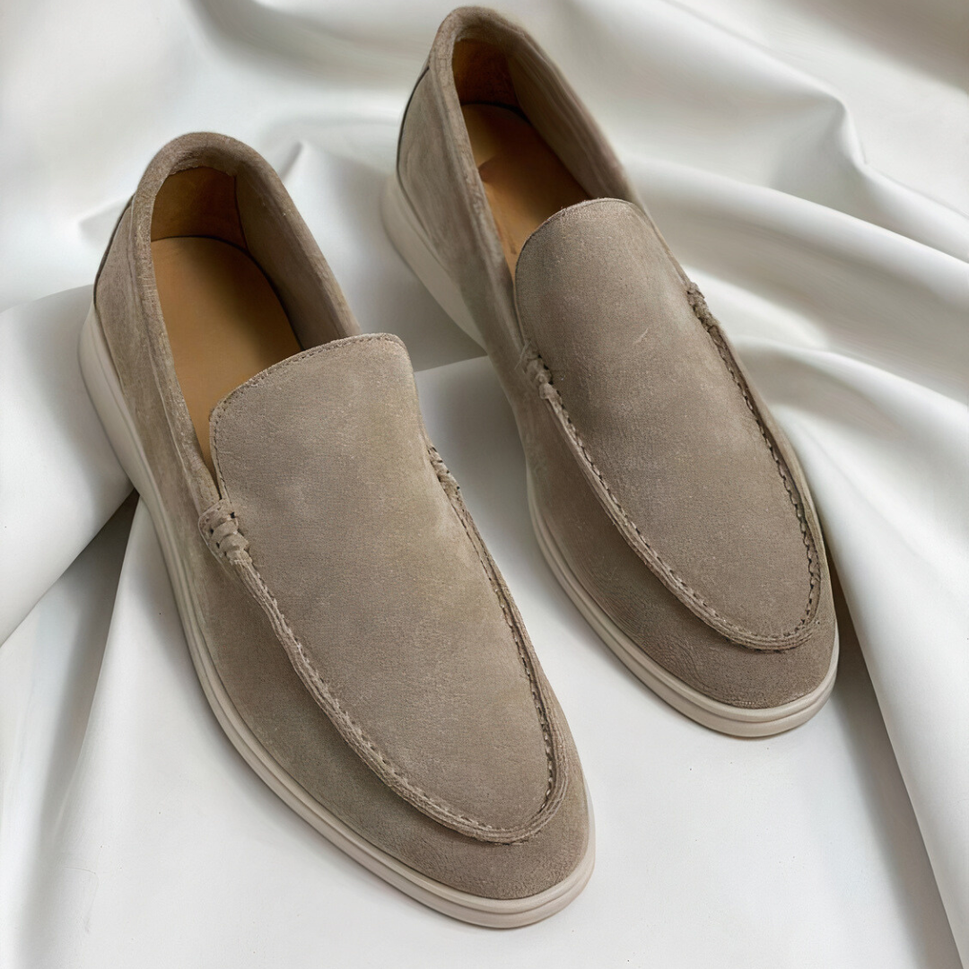 Suède Instappers Heren Leer Platte Loafers Zakelijk Comfortabel Slip-On Schoenen Ronde Neus Casual Stijl