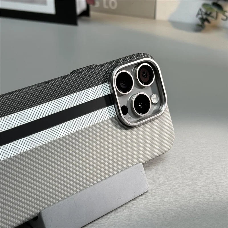 Telefoonhoesje met Carbon Fiber Textuur voor iPhone 12 tot 17 Schokbestendig Mat Design Beschermhoes