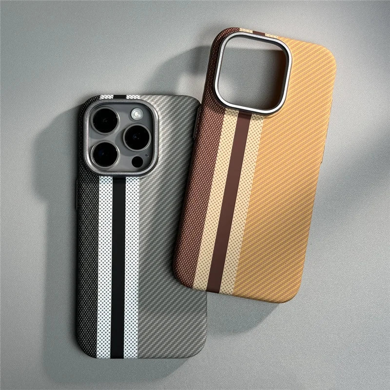 Telefoonhoesje met Carbon Fiber Textuur voor iPhone 12 tot 17 Schokbestendig Mat Design Beschermhoes