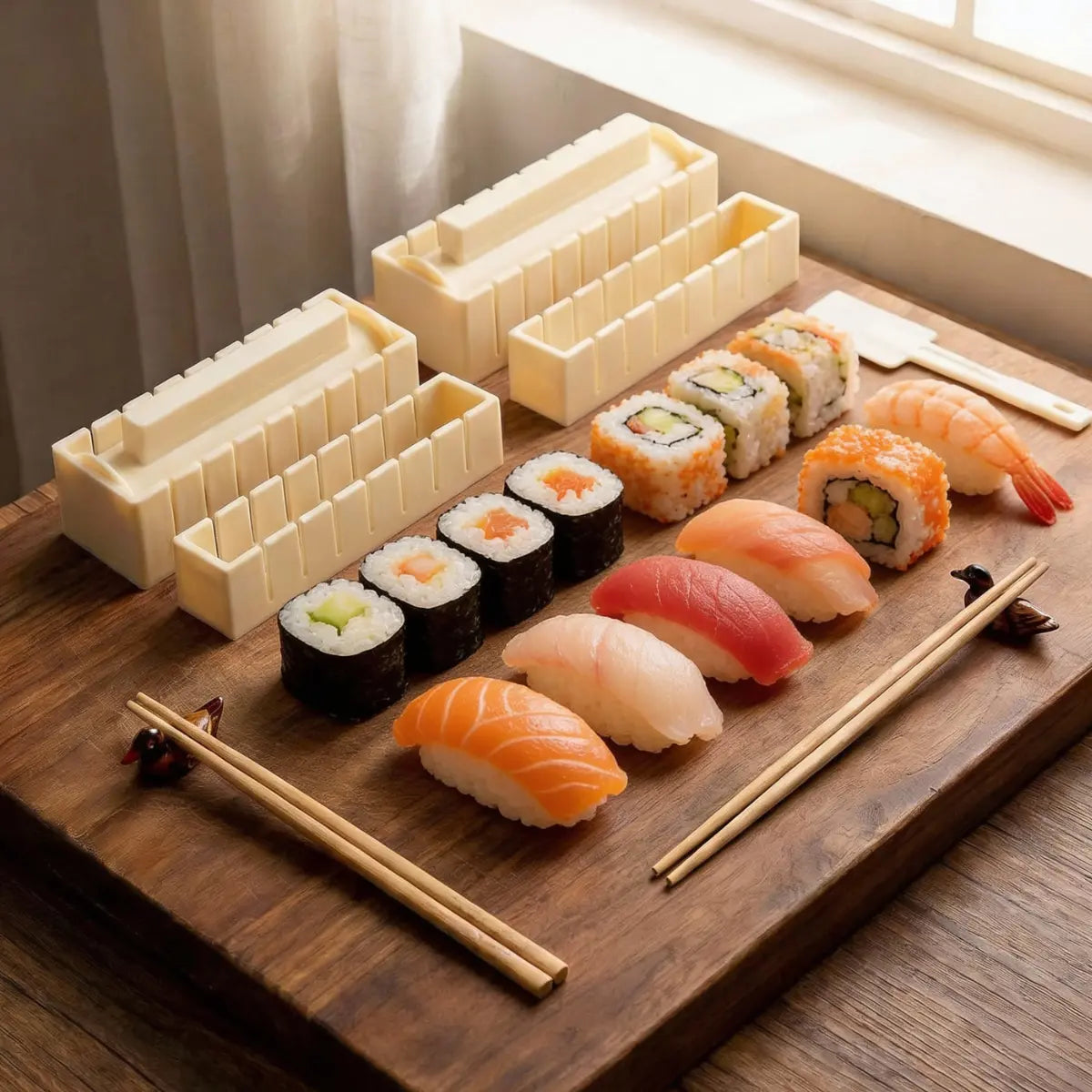 Sushi Vormset met Snijgeleiders - Perfecte Rechthoekige Maki Zonder Roltechniek
