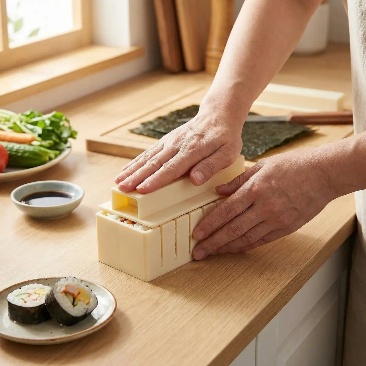 Sushi Vormset met Snijgeleiders - Perfecte Rechthoekige Maki Zonder Roltechniek