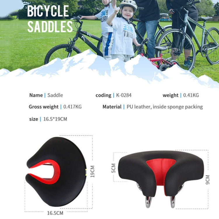 Fietszadel zonder Neus 20x18 cm Drukverlagend Kunstleer Schuimvulling Universele Zadelpen