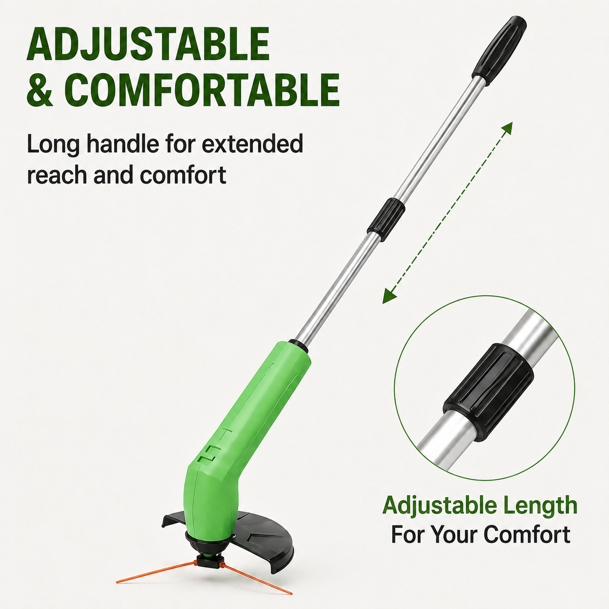 Mini Grastrimmer Oplaadbaar Draadloos - Lichtgewicht Verstelbare Grassnijder voor Tuin en Gazon