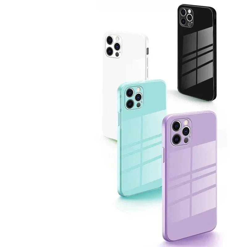 Gehard Glazen Telefoonhoesje met Polsbandje iPhone - Schokbestendig Transparant Cover Camera Bescherming