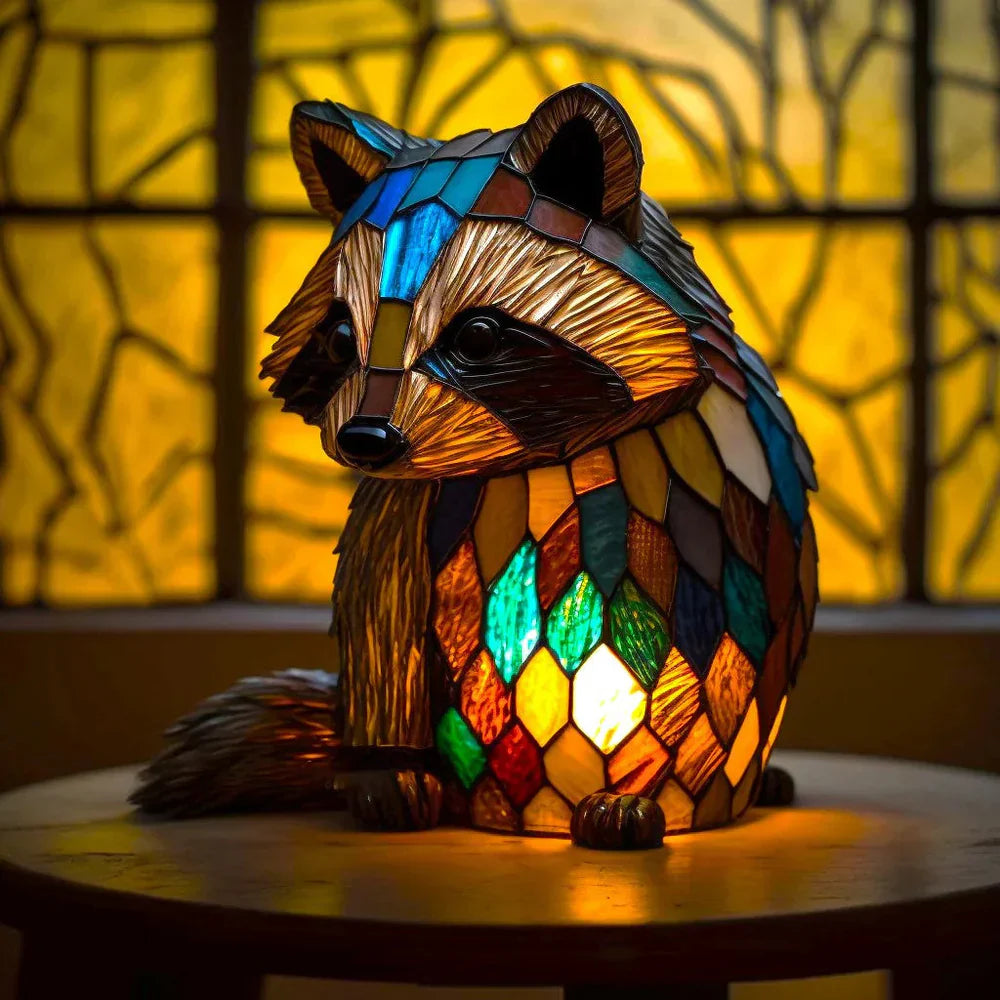 Tafellampen Gekleurd Glas met Dierenmotieven Warm Sfeerlicht voor Woonkamer Slaapkamer Nachtkastje Decoratieve Verlichting