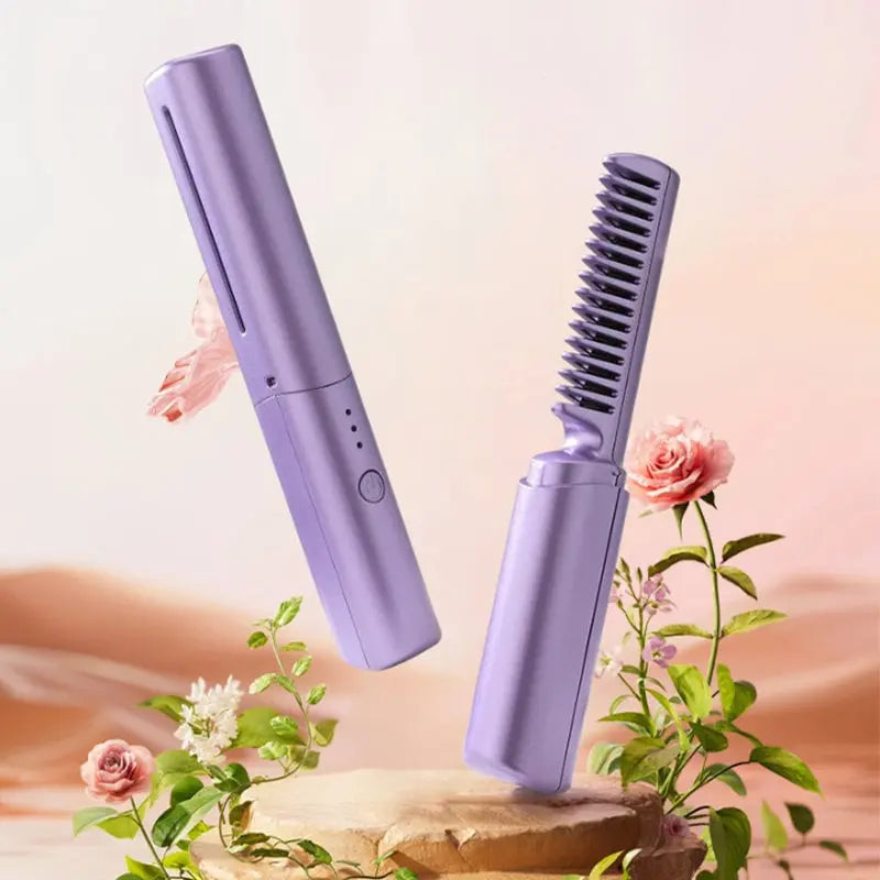 Draadloze Stijltang Borstel - Compact Styling Tool met Keramische Coating & 3 Temperatuurstanden