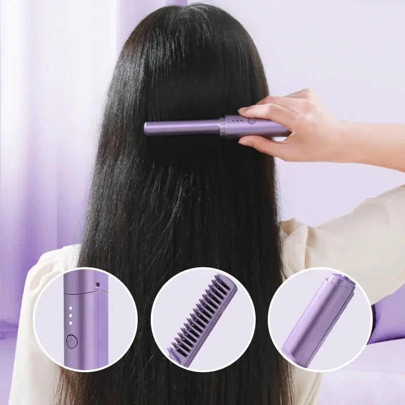 Draadloze Stijltang Borstel - Compact Styling Tool met Keramische Coating & 3 Temperatuurstanden