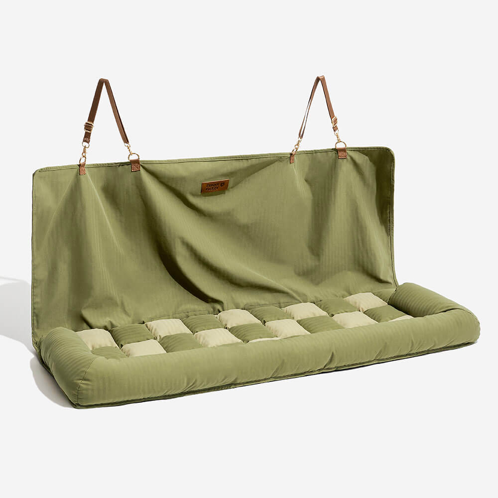 Hondenautobed Opvouwbare Reismat Lounge Stijl met Verhoogde Rand voor Grote Honden Chessboard Lounge
