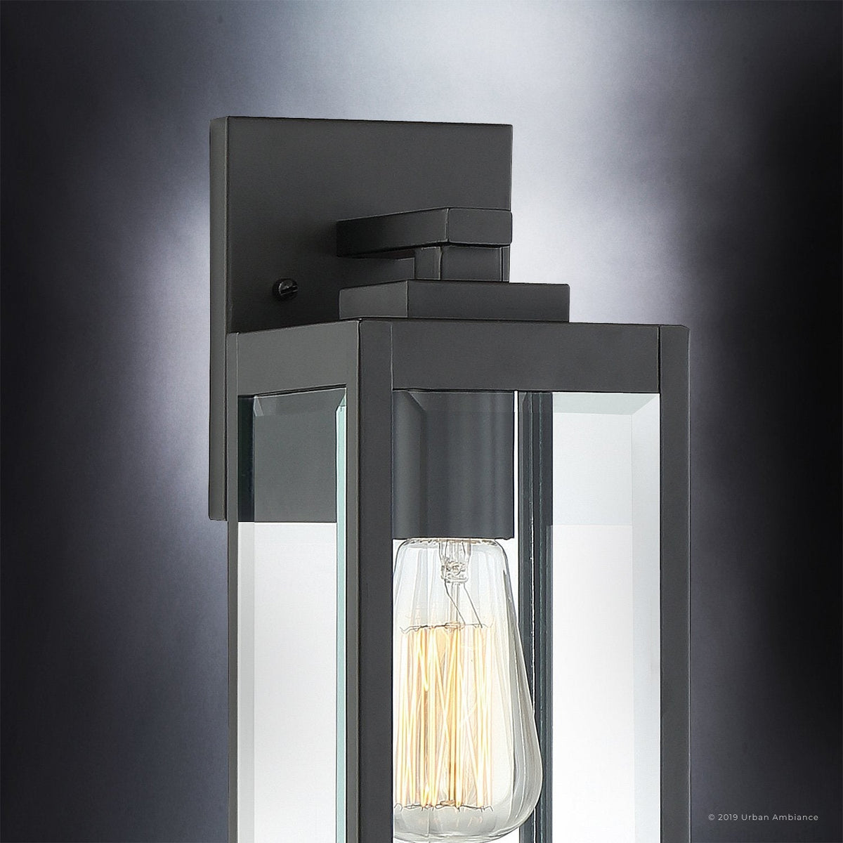 Buitenlamp Wandlamp Zwart Staal Glas 36cm Modern Farmhouse Waterdicht