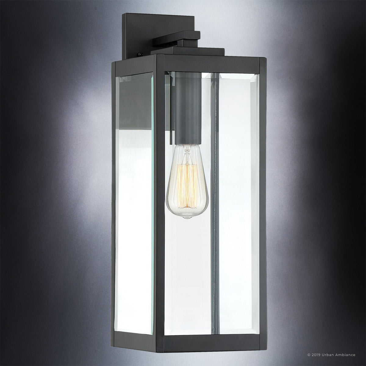 Buitenlamp Wandlamp Groot Zwart Staal Glas 51cm Modern Farmhouse Waterdicht