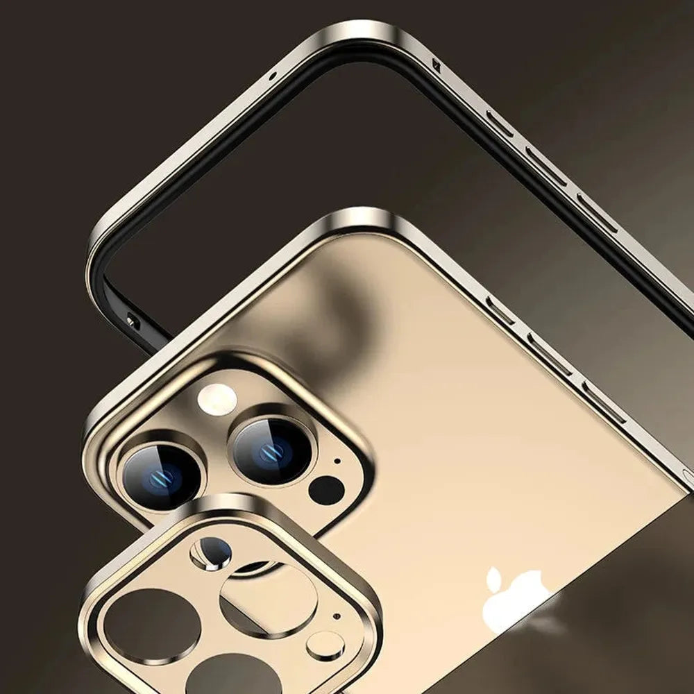 Ultralichte Aluminium Bumper Frame voor iPhone - Plat Randloos Design met Camerabeschermer en Stevige Bescherming