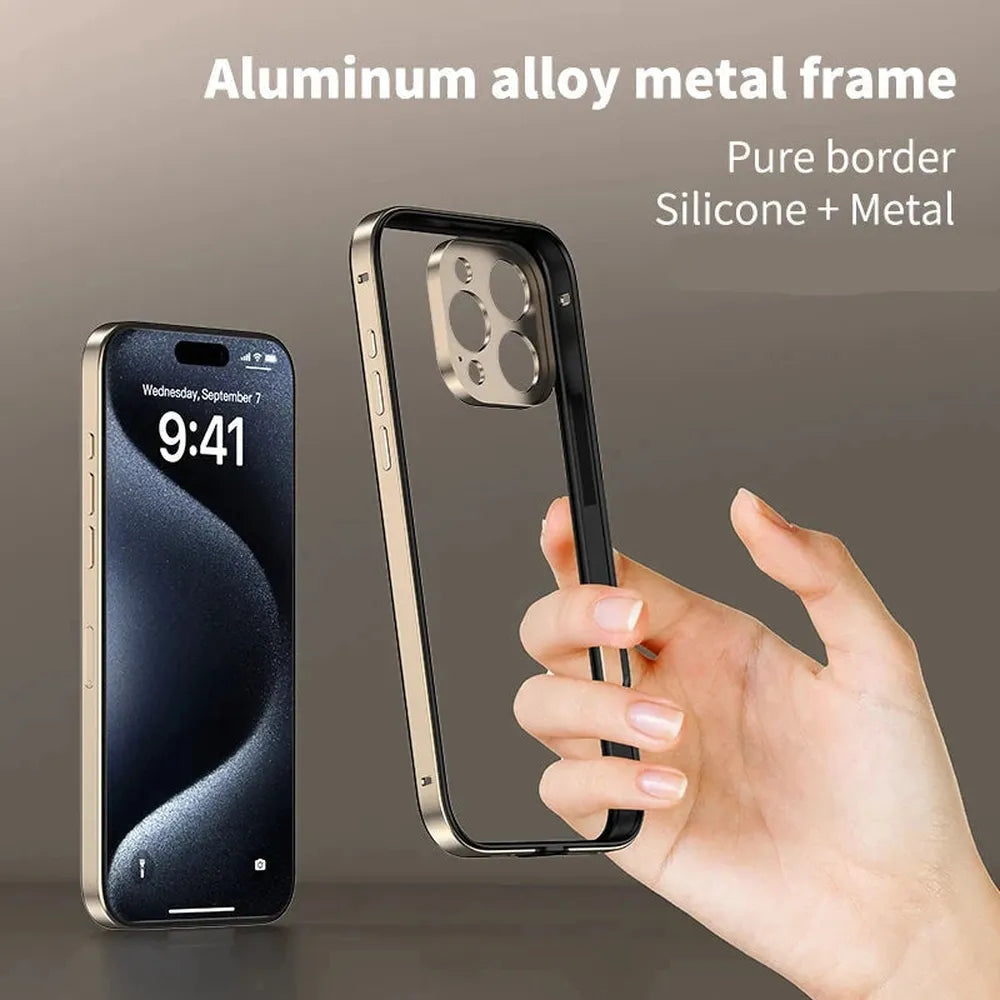 Ultralichte Aluminium Bumper Frame voor iPhone - Plat Randloos Design met Camerabeschermer en Stevige Bescherming