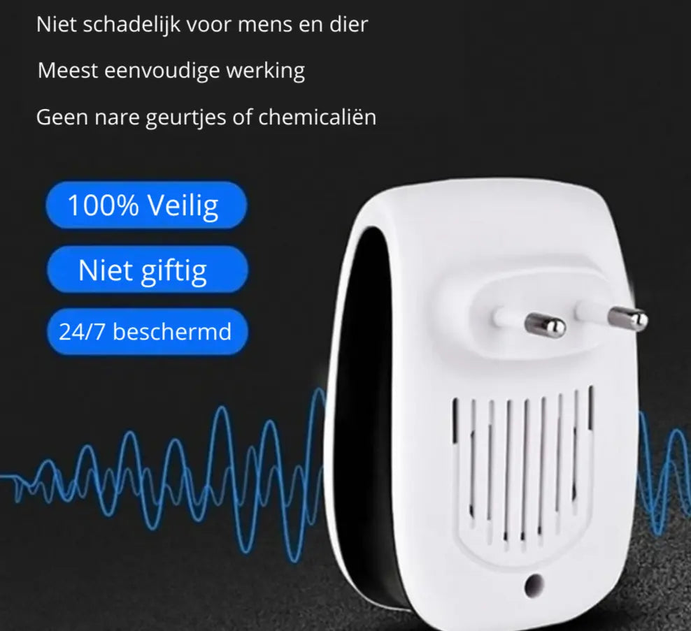 Ultrasone Ongedierte Verjager voor Stopcontact - Chemievrij & Effectief tegen Muizen Spinnen Insecten