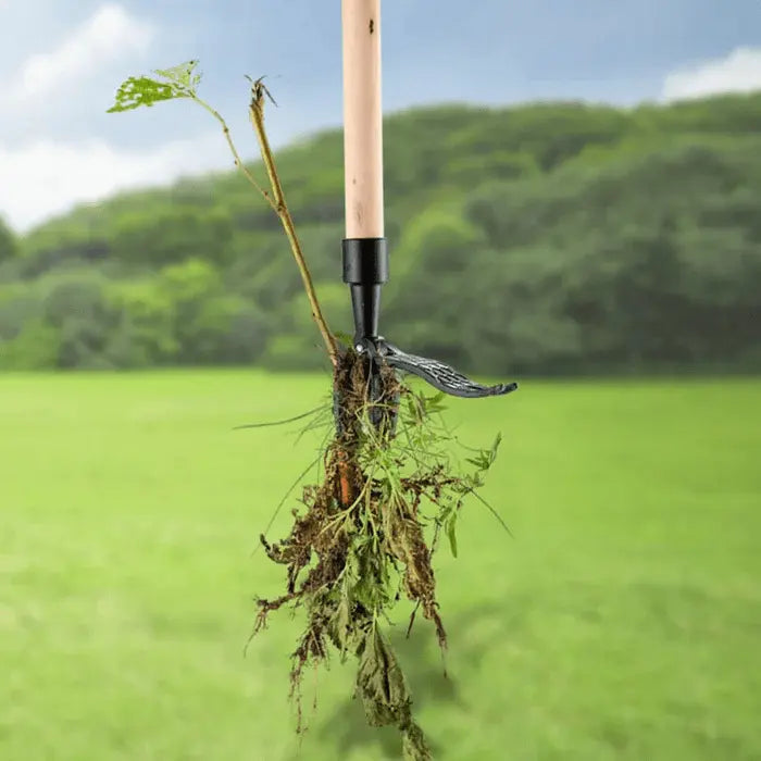 Onkruidverwijderaar met Voetpedaal en 4 Grijpers - Staand Wieden Zonder Bukken - Roestvrij Staal voor Tuin en Borders