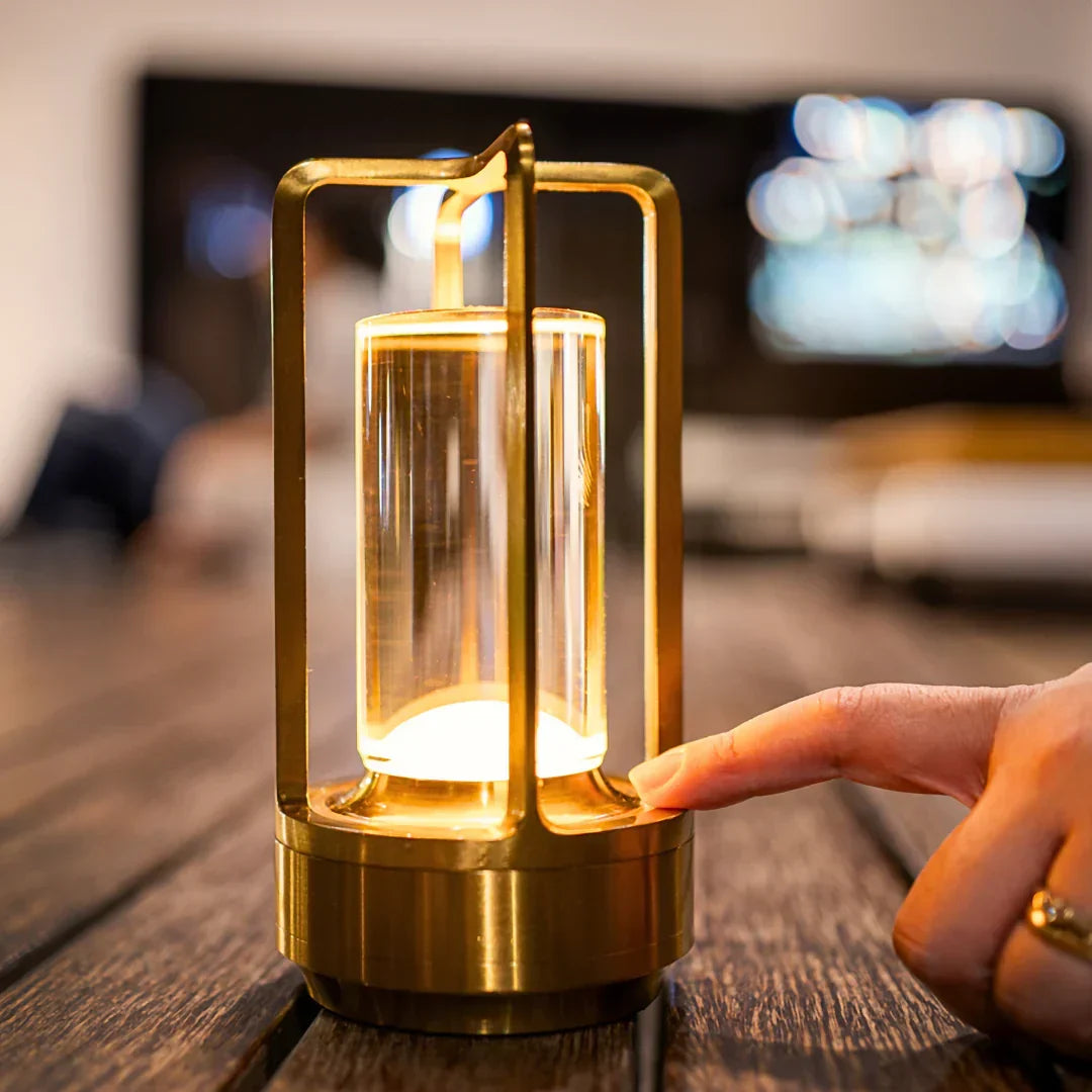 Draagbare Kristallen Tafellamp op Batterijen Dimbaar LED Goud Zilver Zwart Sfeerlamp Draadloos