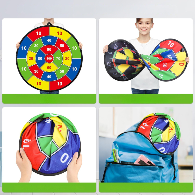 Dartbord voor Kinderen met Klittenballetjes - Dubbelzijdig Outdoor & Indoor Spel