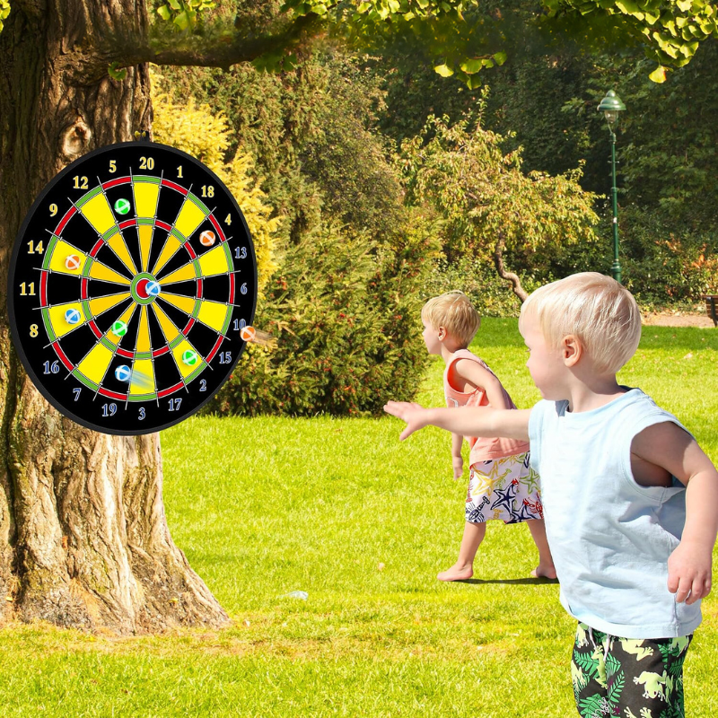 Dartbord voor Kinderen met Klittenballetjes - Dubbelzijdig Outdoor & Indoor Spel