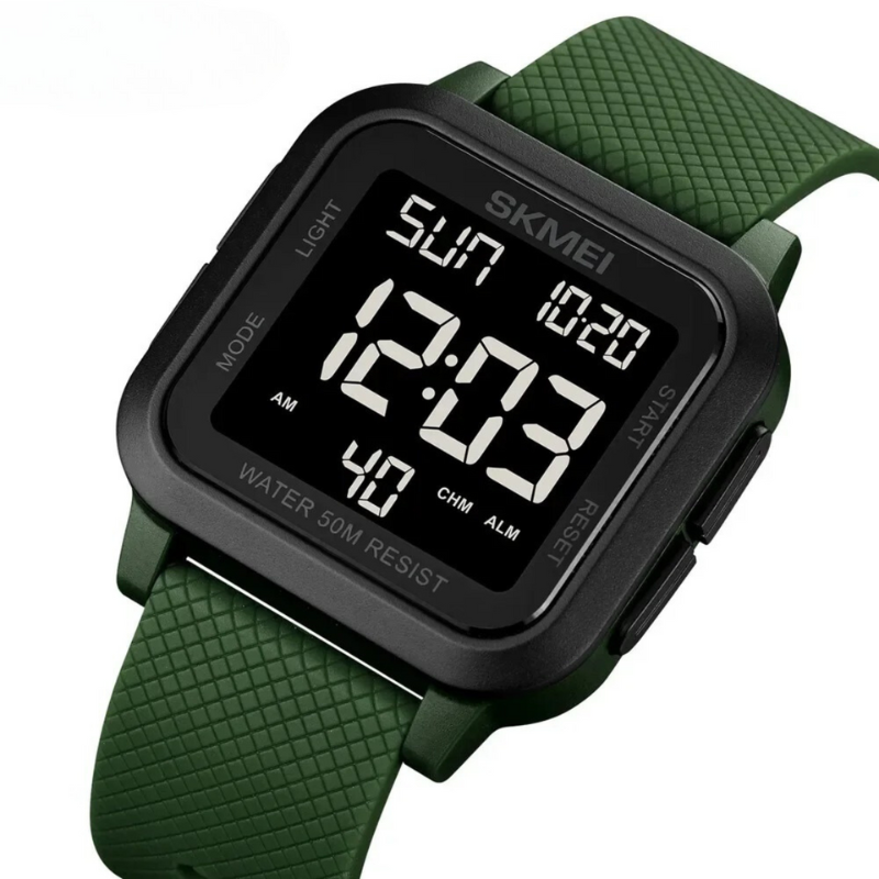 Waterdichte Outdoor Herenhorloge met Militair Design - Robuust Sporthorloge 5 ATM - 40 mm Wijzerplaat met Kunststof Band 20 mm
