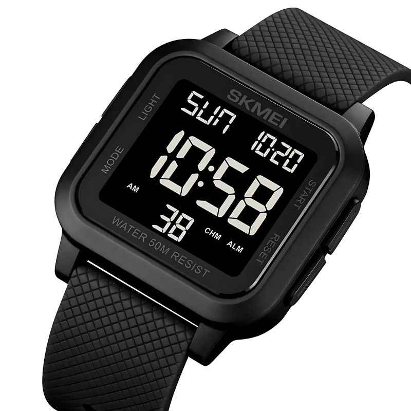 Waterdichte Outdoor Herenhorloge met Militair Design - Robuust Sporthorloge 5 ATM - 40 mm Wijzerplaat met Kunststof Band 20 mm