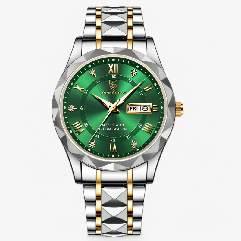 Luxe Herenhorloge met Kwartsmechanisme - Roestvrij Staal Armband - Zilver Zwart Goud - Waterbestendig Polshorloge voor Mannen 42mm