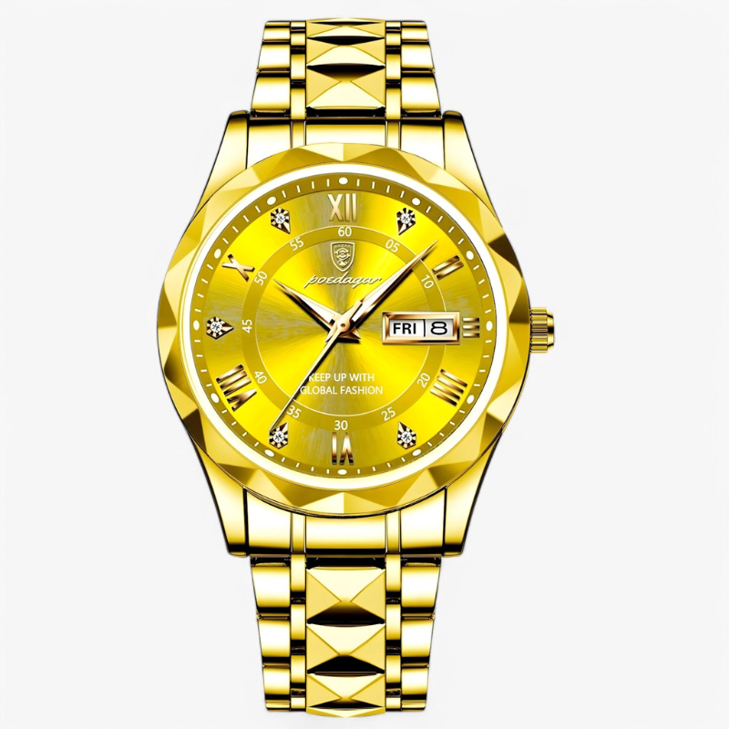 Luxe Herenhorloge met Kwartsmechanisme - Roestvrij Staal Armband - Zilver Zwart Goud - Waterbestendig Polshorloge voor Mannen 42mm