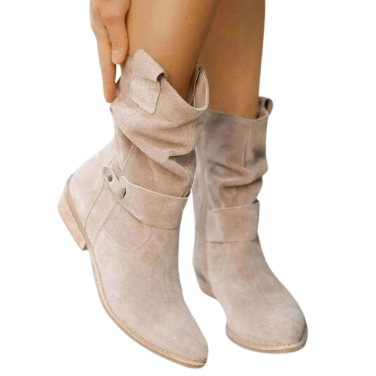 Dames Enkellaarsjes Warm Gevoerd Lage Hak met Rits Ronde Neus Voetwelf Ondersteuning Herfst Winter Comfort