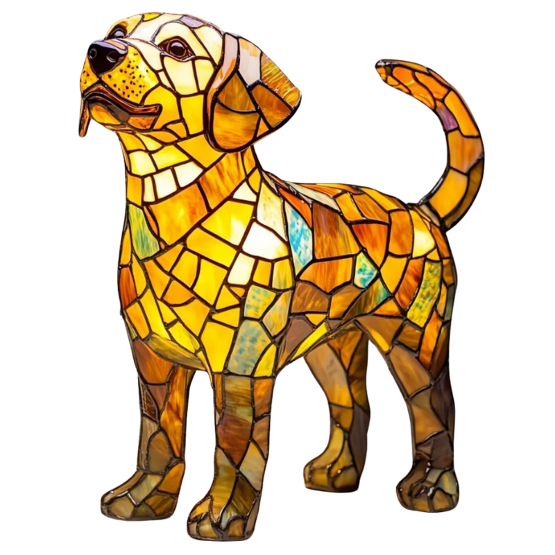 Golden Labrador LED-Tuinlamp - Handgemaakte Hondenlamp met Sfeerverlichting voor Binnen en Buiten
