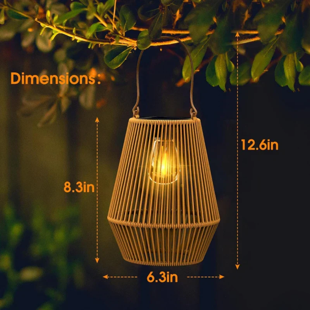 Handgevlochten Solar Tuinlantaarn LED Waterdicht Rotan Buitenverlichting Sfeerverlichting Terras Balkon Pad
