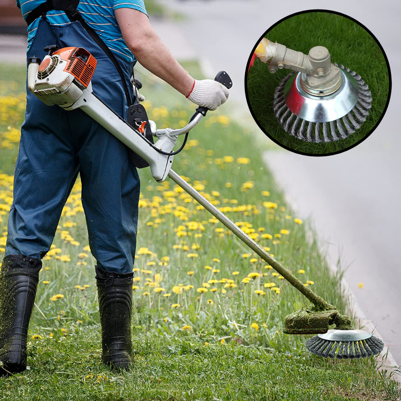Stalen Draadborstenkop 360° Rotatie voor Trimmer 15cm Universeel Onkruidverwijdering Tuin Gazon Gereedschap