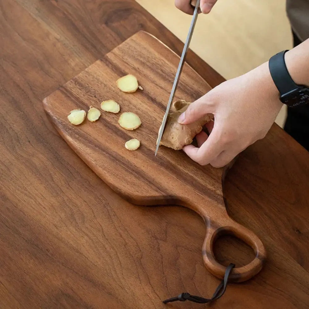 Massief Houten Snijplank Set van 2 met Ophangoog - Walnoot 34 cm Keukenhulp Serveerplanken