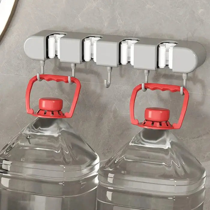 Wandhouder voor Bezems, Dweilstokken en Werktuigen Ruimtebesparende Wandmontage Organizer met Stevige Grip voor Reinigingsbenodigdheden en Gereedschap