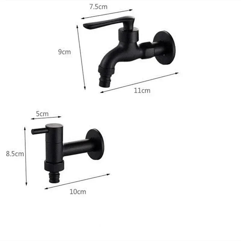 Wandkraan Mat Zwart voor Keuken Badkamer Tuin Balkon Messing Wastafelkraan Buitenkraan G1/2 Aansluiting