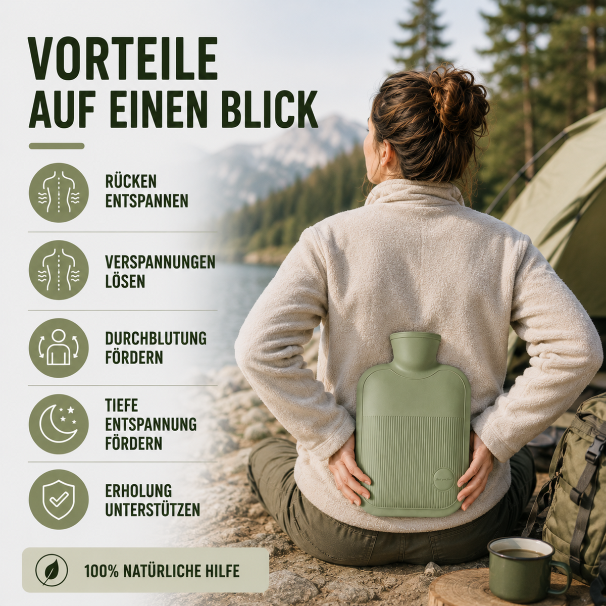 Warmwaterkruik 2000ml Lekvrij met Zachte Fleece Hoes voor Koude Voeten Handen en Rug Winterwarmte Comfort