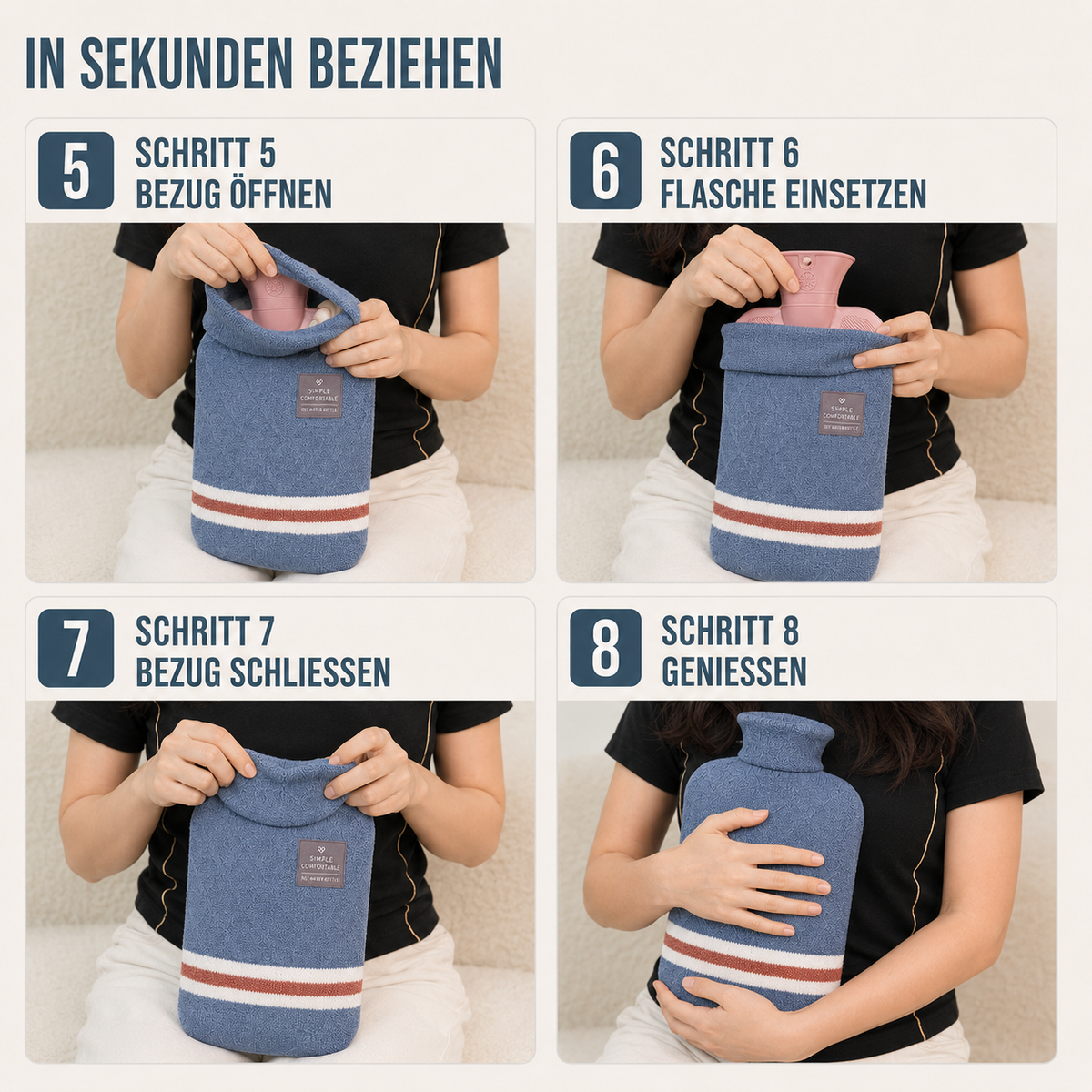 Kruik met Gebreide Hoes 1 Liter Warmtehoudend Comfort voor Koude Winterdagen Ontspanning Thuis Wellness